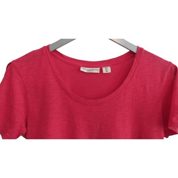 🛍️3/$15‎ SALE🛍️ Christian Siriano Pink Short Sleeve T-Shirt M - Picture 2 of 6